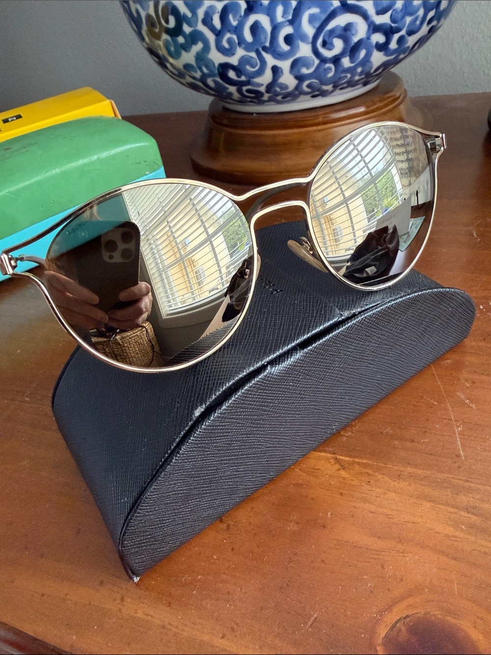 Like New!!! Prada Gold Mirrored Reflective Sunglasses